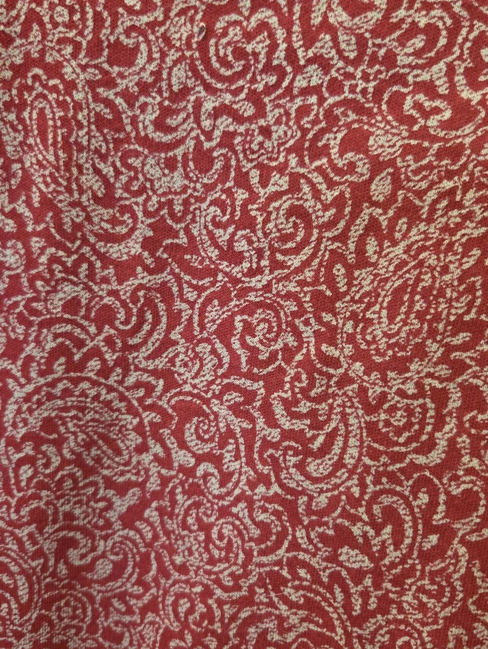 Vintage Red Paisley Mock Neck Top XXL Grandmacore Cottagecore Holiday